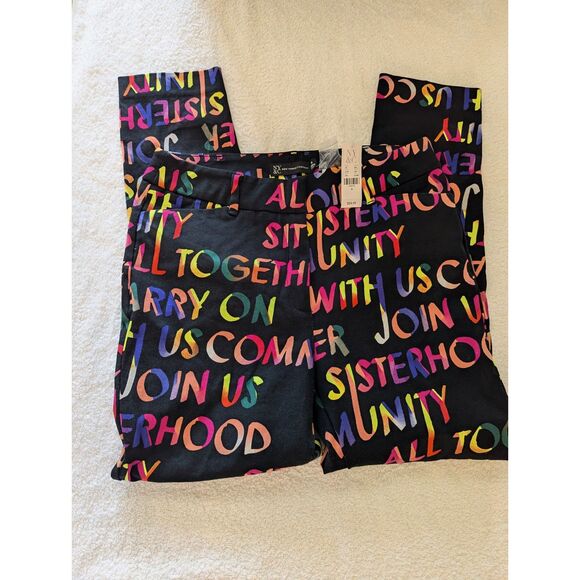New York & Company Audrey High-Waisted Ankle Script-Print Pant  Sz 8 - Picture 8 of 11
